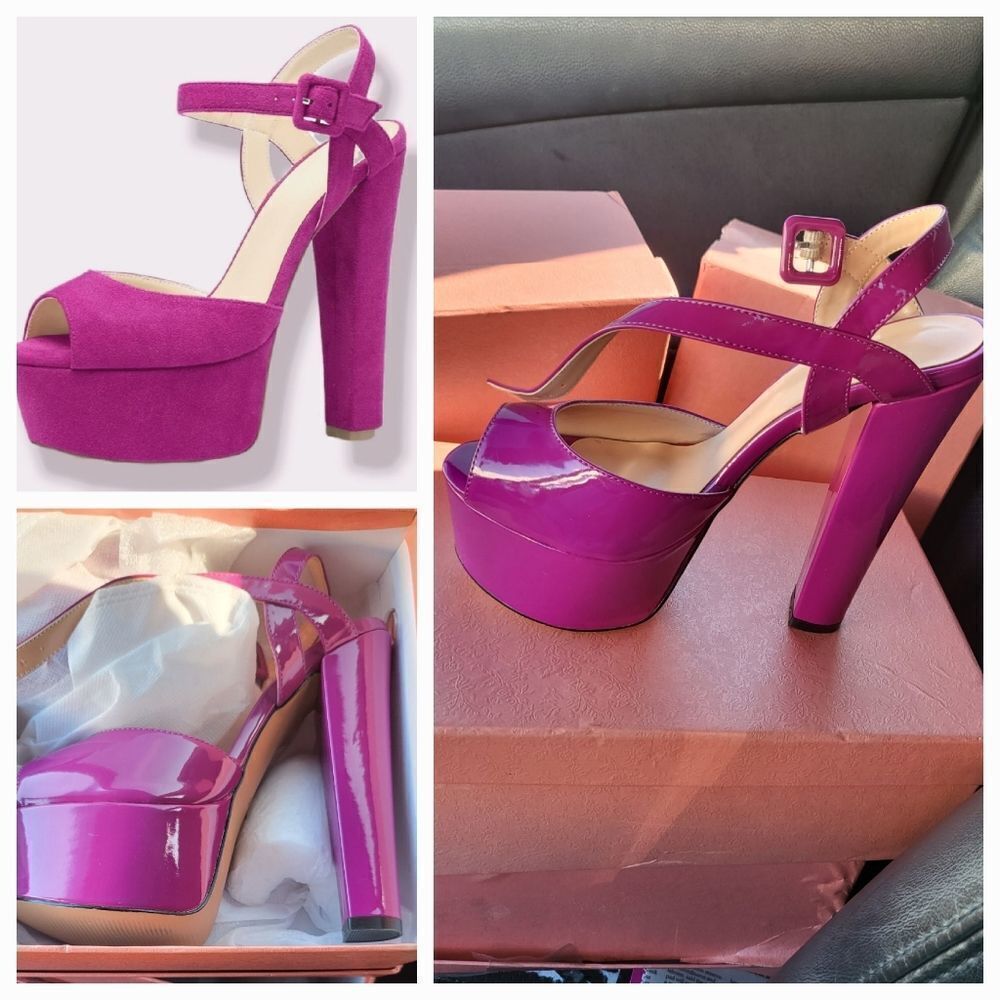 NIB YODEKS Women's Platform Peep Toe Sandals with Ankle Strap Fashion Wedge